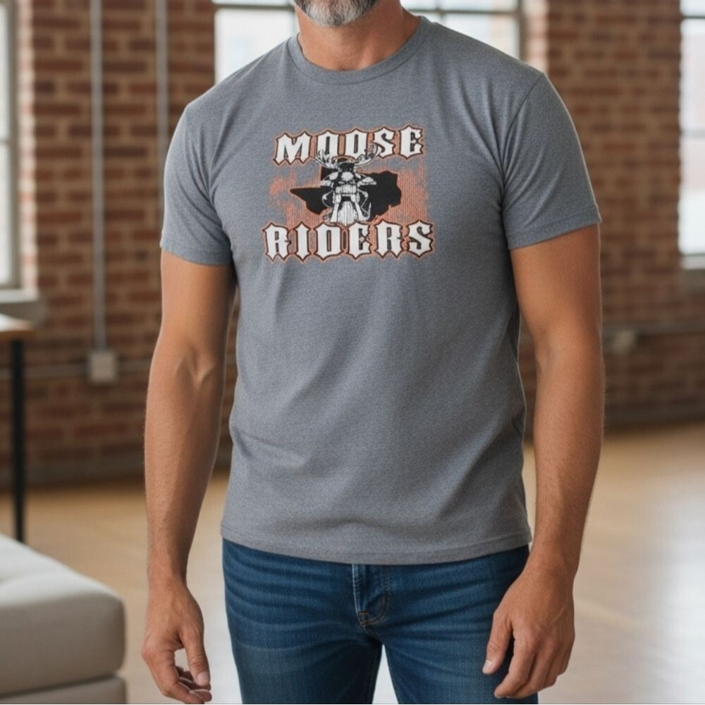 Moose Riders Motorcycle Crew Graphic Tshirt Size XL